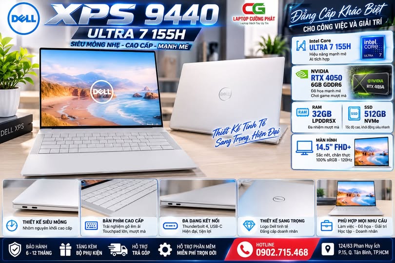 dell xps 9440 utr7 rtx 4050